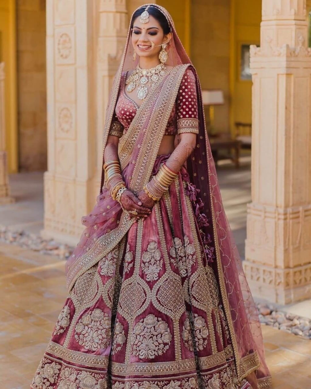 Carmine Pink Malay Satin Silk Lehenga Choli
